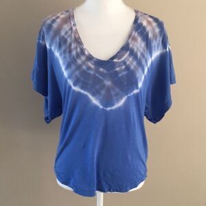 Splendid Blue Tie Dye Wide Short-sleeve Shirt